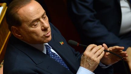 Silvio Berlusconi, au S&eacute;nat italien, &agrave; Rome (Italie), le 2 octobre 2013. (FILIPPO MONTEFORTE / AFP)