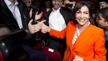 Anne Hidalgo, candidate socialiste &agrave; la mairie de Paris, le 28 mai 2013 lors du lancement de sa campagne, &agrave; Paris. (JOEL SAGET / AFP)