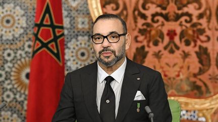 Le roi du Maroc, Mohammed VI, le 6 novembre 2021 à Rabat (Maroc). (MOROCCAN ROYAL PALACE / AFP)