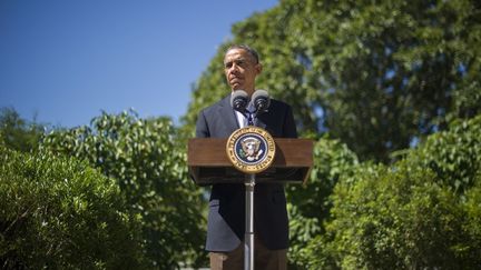 Le pr&eacute;sident am&eacute;ricain, Barack Obama, donne une conf&eacute;rence de presse &agrave;&nbsp;Chilmark (Massachusetts), le 15 ao&ucirc;t 2013. (JIM WATSON / AFP)