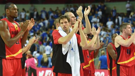 Les Belges sont plus que jamais dans la course à la qualification  (ILMARS ZNOTINS / AFP)