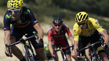  Alejandro Valverde dénonce la campagne menée contre le maillot jaune Christopher Froome (KENZO TRIBOUILLARD / AFP)