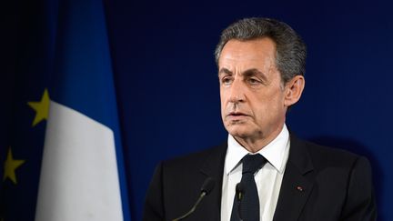 Nicolas Sarkozy fait un discours à Paris, le 20 novembre 2016. (ERIC FEFERBERG / POOL / AFP)