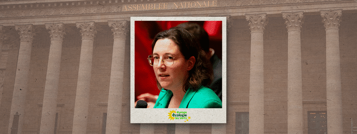 Cyrielle Chatelain est la présidente du groupe EELV, qui compte 23 députés. (HELOISE KROB / FRANCEINFO)