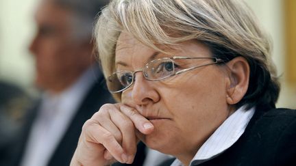 Marie-Claude Bompard, maire de&nbsp;Boll&egrave;ne (Vaucluse),&nbsp;lors la premi&egrave;re assembl&eacute;e g&eacute;n&eacute;rale pl&eacute;ni&egrave;re du conseil g&eacute;n&eacute;ral du Vaucluse, &agrave; Avignon,&nbsp;le 31 mars 2011. (BORIS HORVAT / AFP)