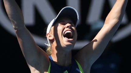 Le bonheur de la Danoise Caroline Wozniacki (WILLIAM WEST / AFP)