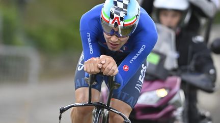 Filippo Ganna devient le premier Italien champion du monde du contre-la-montre (ERIC LALMAND / BELGA MAG)