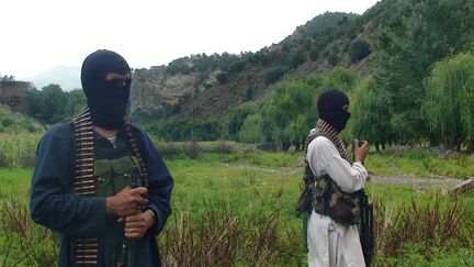 Des combattants talibans dans la r&eacute;gion tribale du Waziristan au Pakistan, le 3 septembre 2012. ( ISHTIAQ MAHSUD / AP / SIPA)