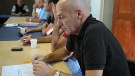 Robert Cret, secrétaire genéral de la CGT, du personnel manutentionnaire de Fos-sur-mer, le 20/7/2009 (AFP/Michel Gangne)