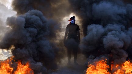 Un manifestant irakien, à Najaf, mardi 26 novembre 2019.&nbsp; (HAIDAR HAMDANI / AFP)