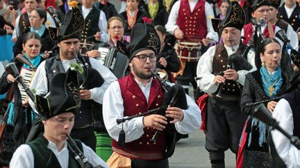 Des représentatns de la Galice au Festival Interceltique de Lorient (FRANCOIS DESTOC / MAXPPP)