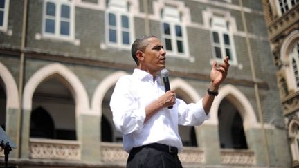 Barack Obama à Mumbai en Inde 7 novembre 2011 lors de sa tournée asiatique (AFP.T.Sloan)