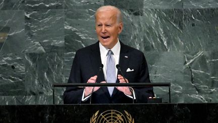 Joe Biden à New York (Etats-Unis), le 21 septembre 2022. (TIMOTHY A. CLARY / AFP)