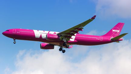 Un avion de la compagnie WOW Air, en août 2018. (MARKUS MAINKA / PICTURE ALLIANCE / AFP)