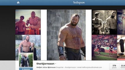 Capture d'&eacute;cran de la page Instagram de&nbsp;Haf&thorn;&oacute;r J&uacute;l&iacute;us Bj&ouml;rnsson, qui interpr&egrave;te la Montagne dans "Game of Thrones". (  FRANCETV INFO )