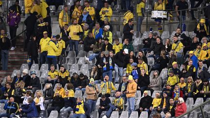 Les supporters suédois dans les tribunes du stade du Roi Baudouin, à Bruxelles, le 16 octobre 2032. (AFP)