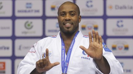 Le champion olympique de judo Teddy Riner, le 30 ao&ucirc;t 2014 &agrave;&nbsp;Tcheliabinsk (Russie). (MAXPPP)