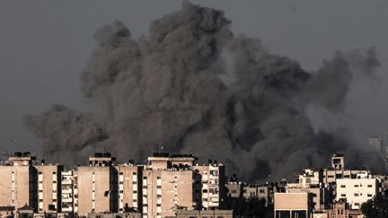 The town of Khan Younes in the southern Gaza Strip, January 15, 2024. (AFP)