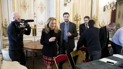 La ministre de la Justice Nicole Belloubet a rencontré les représentants des organisations syndicales pénitentiaires, lundi 22 janvier 2018. (MAXPPP)