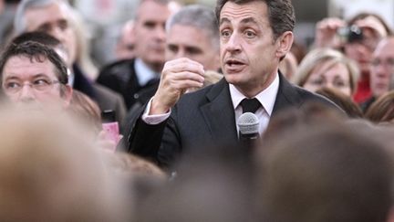 Nicolas Sarkozy à Montmirail (Marne), le 15 janvier 2011 (AFP PHOTO / FRANCOIS NASCIMBENI)