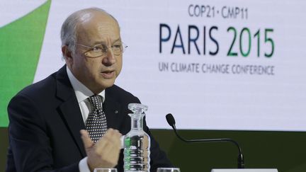 Laurent Fabius au Bourget, lors de la COP21, le 7 décembre 2015.&nbsp; (JACKY NAEGELEN / REUTERS)