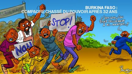 Moins d'une semaine après la chute sous la pression de la rue du président burkinabé Blaise Compaoré, les acteurs de la crise se sont finalement accordés sur la formation d'un gouvernement de transition et l'organisation d'élections d'ici à novembre 2015. Le président déchu, resté 32 ans au pouvoir, a trouvé refuge en Côte d'Ivoire. (Franck Pucques)