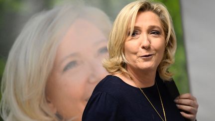 La candidate du Rassemblement national à l'élection présidentielle, Marine Le Pen, à Saint-Malo (Ille-et-Vilaine) le 14 janvier 2022&nbsp; (DAMIEN MEYER / AFP)