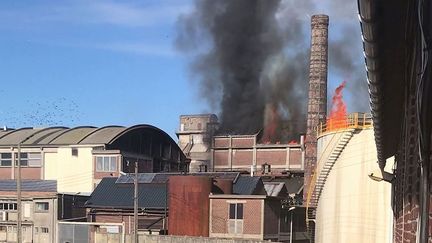 L'usine d'huile de Dieppe (Seine-Maritime) touchée par une explosion le samedi 17 février 2018. (HERVE COLOSIO / FRANCE 3 NORMANDIE)