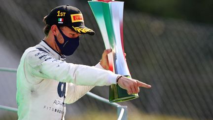 Le Français Pierre Gasly, vainqueur du Grand Prix de Monza (Italie), le 6 septembre 2020.  (MARK THOMPSON / POOL)