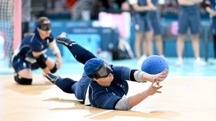 La joueuse de l'équipe de France de goalball Coralie Gonzalez, le 1er septembre 2024 à Paris. (HAHN LIONEL / AFP)