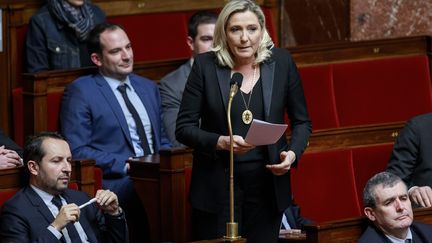 La députée et présidente du Rassemblement national, Marine Le Pen, à l'Assemblée nationale, à Paris, le 11 février 2020.&nbsp; (MAXPPP)