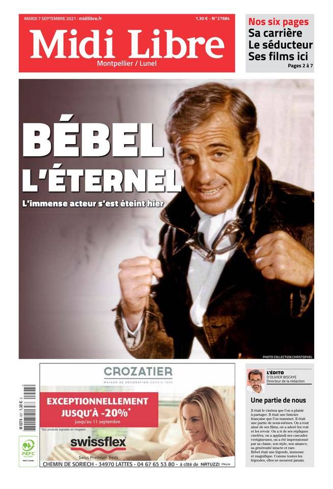 La une de "Midi Libre", le 7 septembre 2021. (MIDI LIBRE)