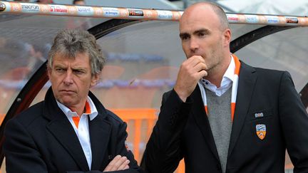 L'entraîneur du FC Lorient, Christian Gourcuff et le président Loïc Féry