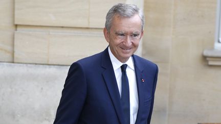 Bernard Arnault quitte Matignon le 5 septembre 2012, apr&egrave;s un entretien avec le Premier ministre, Jean-Marc Ayrault. (FRANCOIS GUILLOT / AFP)