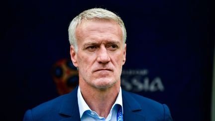 Le sélectionneur des Bleus Didier Deschamps lors du match contre le Danemark, mardi 26 juin à Moscou (Russie). (ZHONG ZHENBIN / IMAGINECHINA / AFP)