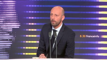 Stanislas Guerini, ministre de la Transformation et de la Fonction publiques était l'invité du "8h30 franceinfo", samedi 2 septembre 2023. (FRANCEINFO / RADIO FRANCE)