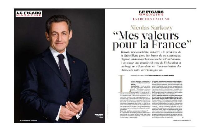 Capture d'écran de l'entretien de Nicolas Sarkozy au Figaro Magazine (DR)