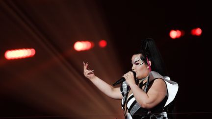 La chanteuse israélienne Netta Barzilai lors des répétitions du concours Eurovision 2019, à Tel-Aviv (VLADIMIR ASTAPKOVICH / SPUTNIK)