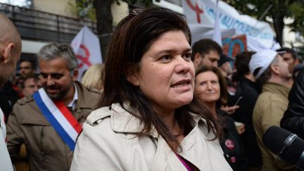 Raquel Garrido, le 12 septembre 2017, à Paris, lors d'une manifestation contre la réforme du Code du travail. (PASCAL VANDON / CITIZENSIDE / AFP)