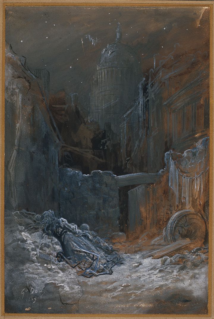 "Pauvresse à Londres", 1869 Lavis, plume et rehauts de gouache blanche, 46,3 x 30,6 cm, , Musée d’Art Moderne et Contemporain de Strasbourg 
 (Photo musées de Strasbourg )