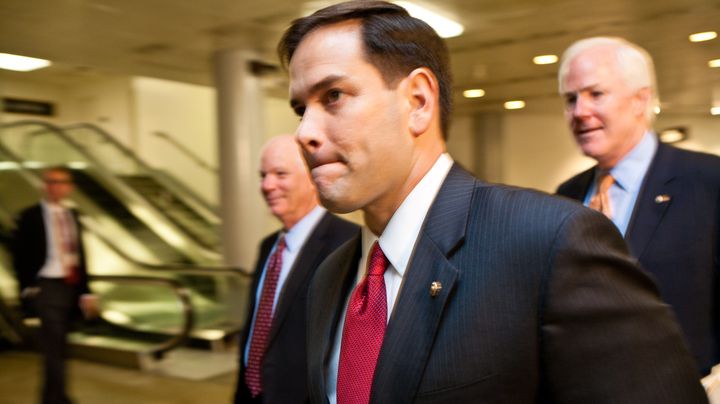 Le s&eacute;nateur r&eacute;publicain de Floride Marco Rubio au si&egrave;ge du Congr&egrave;s am&eacute;ricain &agrave; Washington (Etats-Unis), le 30 mars 2011. (BRENDAN HOFFMAN / GETTY IMAGES NORTH AMERICA)