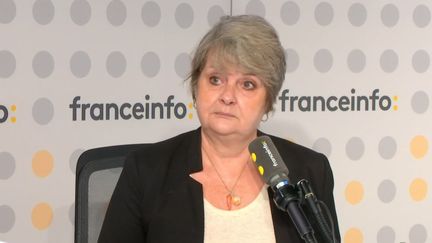 Florence Berthelot, déléguée générale de la Fédération nationale des transporteurs routiers (FNTR), dans les studios de franceinfo le mardi 18 octobre 2022. (FRANCEINFO)