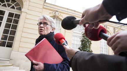 &nbsp; (Jean-Claude Mailly, secrétaire général de Force Ouvrière, à son arrivée à Matignon © MaxPPP)