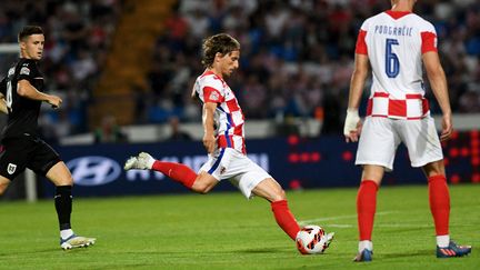 Luka Modric lors du match entre la Croatie et l'Autriche, le 3 juin (DENIS LOVROVIC / AFP)