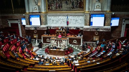 L'Assemblée nationale, à Paris, le 29 septembre 2023. (XOSE BOUZAS / HANS LUCAS / AFP)