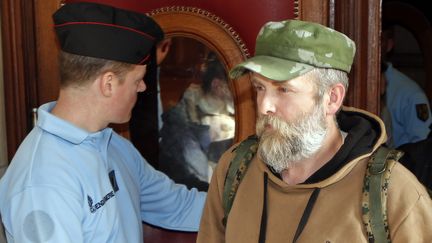 Le Norv&eacute;gien Varg Vikernes, le 17 octobre 2013 &agrave; Paris, pendant son proc&egrave;s en correctionnelle. (CHARLES PLATIAU / REUTERS)