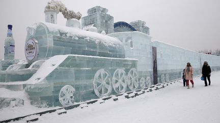 A l'Ice and Snow festival, le 4 janvier 2015, &agrave; la veille de l'inauguration de ce festival annuel de la ville d'Harbin, dans le nord de la Chine. (KIM KYUNG HOON / REUTERS)