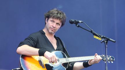 Bertrant Cantat se produit au festival des Vieilles Charrues, le 20 juillet 2014. (MAXPPP)