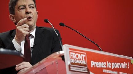 Jean-Luc Mélenchon tient un meeting à Villeurbanne, le 7 février 2012. (AFP -)