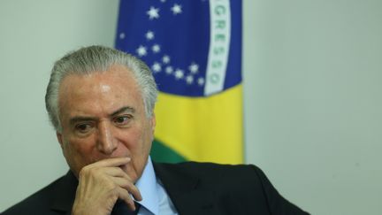 Le président brésilien, Michel Temer, participe à une cérémonie, le 9 mars 2017, à Brasilia (Brésil).&nbsp; (DIDA SAMPAIO / ESTADAO CONTEUDO / AFP)